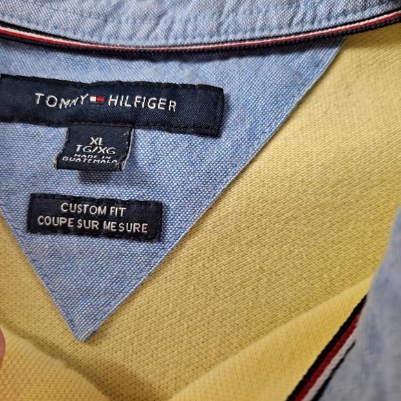 Tommy Hilfiger Yellow Polo Custom fit Size XL 100% Cotton - Picture 3 of 4